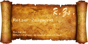 Retzer Zsigmond névjegykártya
