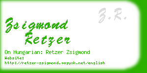 zsigmond retzer business card